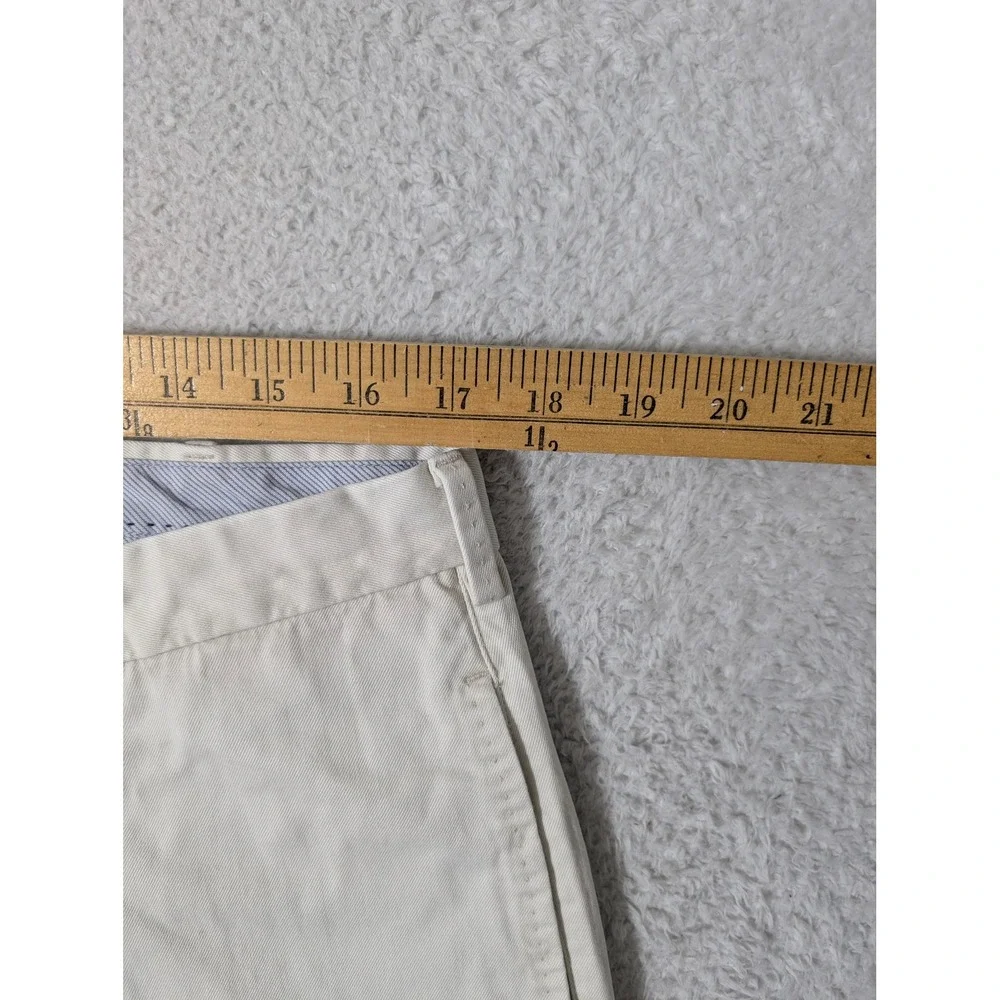 Peter Millar Shorts Mens 36/9 Cream Flat Front‎ Cotton Twill Casual MC00B31
